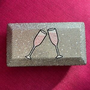 Christal Couture Cheers champagne glasses Swarovski crystal clutch